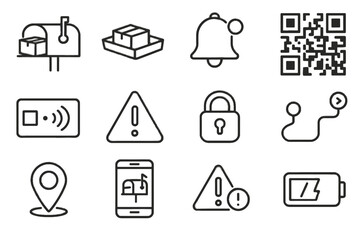 Icon route delivery gps indicator parcel vector code panel intelli tray