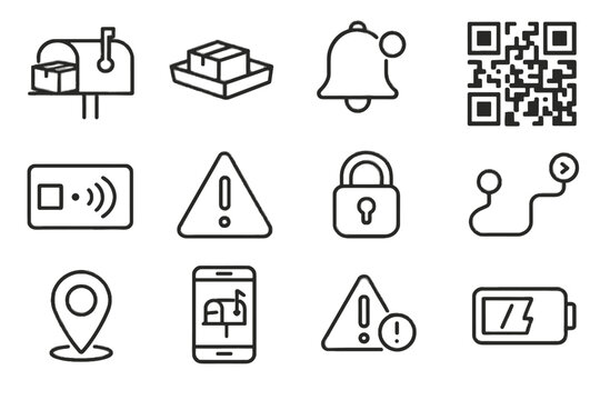 Icon route delivery gps indicator parcel vector code panel intelli tray