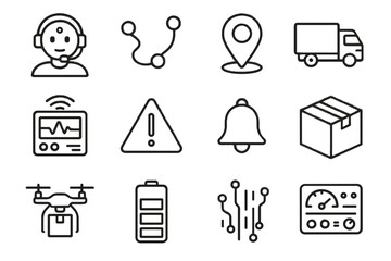 Stream ai dispatch dispatcher route line vector panel truck box icon virtual