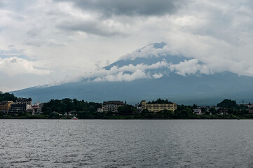 view on mount fuji in the clouds