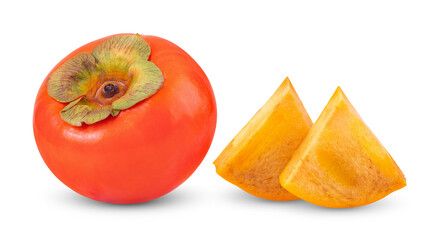 ripe persimmons isolated on transparent png (Image from camera)