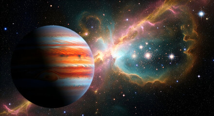 Our vibrant blue planet, Earth, orbits the sun in the vast cosmos of the galaxy