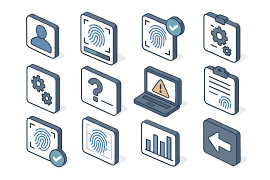 Error scan alerts biometric access icon icons login scanner logout guide profile