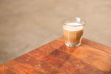 Glass of Hot Coffee Latte