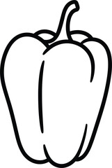 Simple Outline Drawing of a Bell Pepper Vegetable food