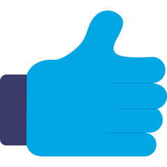 Blue Thumb Up Gesture With Dark Blue Cuff On A Transparent Background