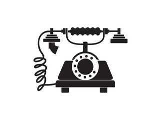 vintage telephone icon vector