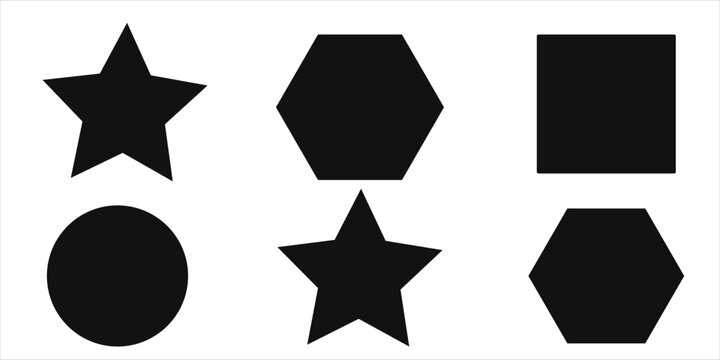 Printquadrangle, pentagon, hexagon, octagon icon. vector geometry pentagonal, hexagonal, octagonal polygon. five, six, eight sided polygon lines, vector