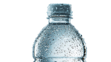 Bottle of mineral water isolated on white background for hydration, beverage photography, health, and clean water presentation