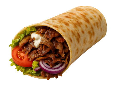 Turkish Kebab, Isolated White Background, Transparent PNG