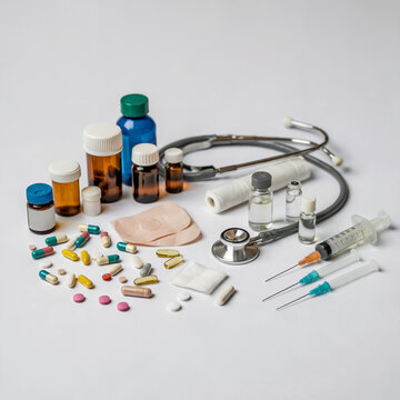 Medical Supplies and Medications Scattered