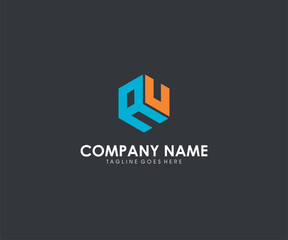 Modern Hexagonal Logo with Company Name and Tagline Placeholder