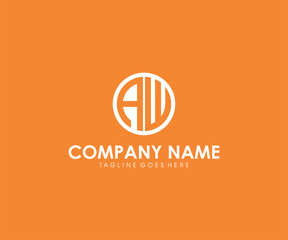 Abstract and modern letter A and W monogram logo design