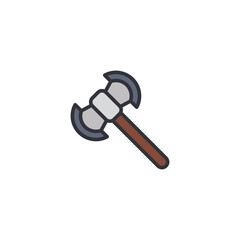 Battle axe, medieval weapon, combat tool, fantasy warfare illustration.