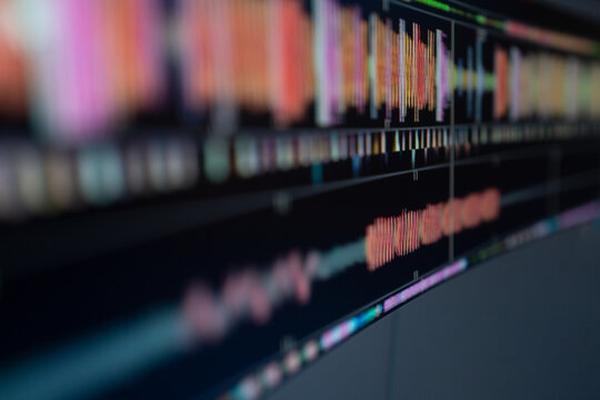 DJ mixing tracks with electronic music controller. Close-up of DJ turntable sound mixer in nightclub. Music producer DJ rhythm and sound. Sound mix. DJ controller. Electronic music. Club mixing music.