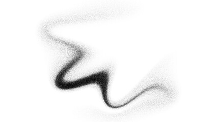 Gradient Black Wavy Line, Transparent Background, Abstract Grainy Shape