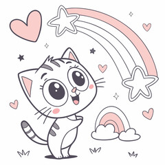 Naklejka premium Cute Animal Cartoon Vector 