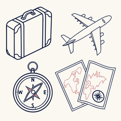 Flat Design Travel Icons Set 