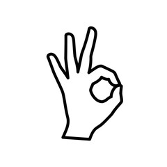 Obraz premium Vector illustration of hand showing okay gesture icon