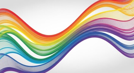 Fototapeta premium Abstract flowing vector illustration featuring thick rainbow lines forming continuous wavy pattern backdrop ideal for digital visualizations broadband telecommunications and creative advertising