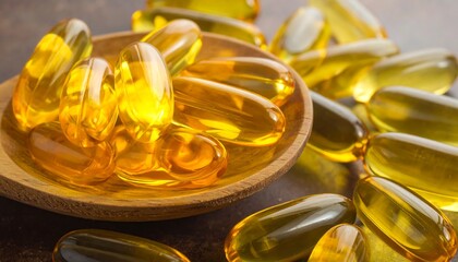 Golden Omega-3 Capsules - A Close-Up of Health and Wellness.