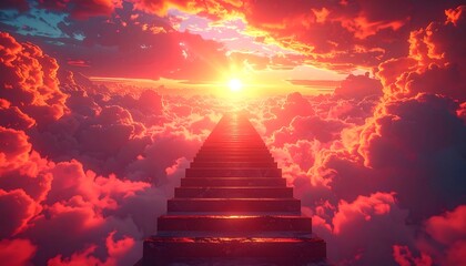 Stairway to Heaven - A Journey Through Clouds and Light.