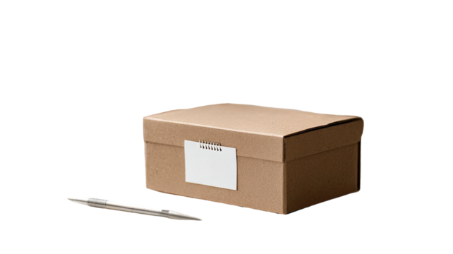 Brown craft box made from recycled paper showing eco friendly packaging container isolated on white background