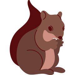 Brown Squirrel Sitting And Eating A Nut Isolated On Transparent Background