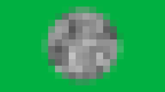 Circle censored pixel blur overlay seamless loop animation on green screen. 4K animated pixel censored effect for video editing, blur overlay, identity hide, and motion graphic.