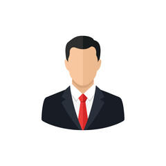 Professional businessman avatar icon, corporate executive user profile symbol, generic man in suit.