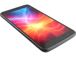 Modern smartphone with glowing light screen isolated on transparent background, symbolizing futuristic technology.