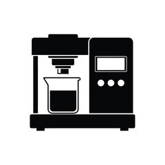 Black icon of coffee maker with beaker machine appliance