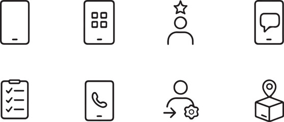 Data Storage, Cloud Computing, and Digital Security Line Icons Set