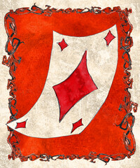 Playing Cards decorative suits on grunge background