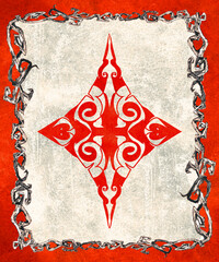 Playing Cards decorative suits on grunge background