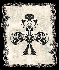 Playing Cards decorative suits on grunge background