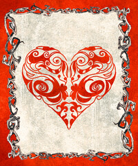 Playing Cards decorative suits on grunge background