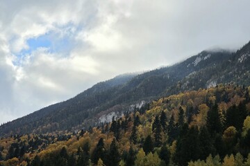 mountain landscape with clouds