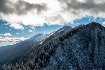snow covered mountains