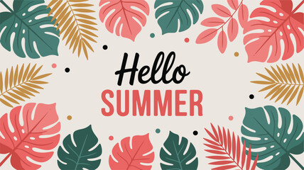 Hello Summer Tropical Leaves and Dots monstera