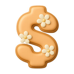 PNG Floral dollar sign cookie design.
