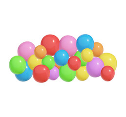 3D Colorful Balloons Cluster for Celebratory Events and Festivities.