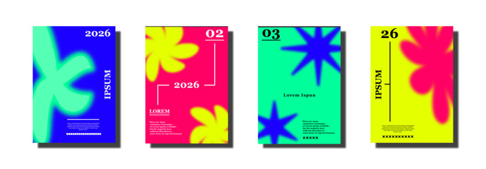 Abstract vector illustration design for brochure colourful presentation cover with blurred shape and contemporary layout design