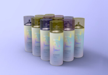 3D Illustration Aerosol Spray Mockup