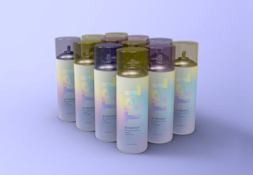 3D Illustration Aerosol Spray Mockup