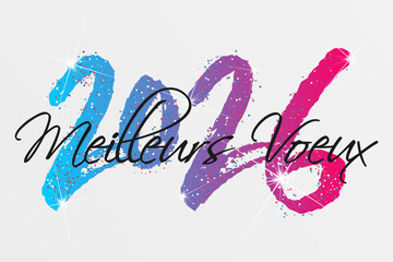 Bonne ann&eacute;e - meilleurs v&oelig;ux 2026 - vecteur pour affiche banni&egrave;re salutation et c&eacute;l&eacute;bration du nouvel an 2026.