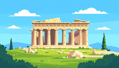Ancient Greek Architecture - The Parthenon Temple on the Acropolis.