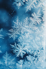 Frost patterns on glass window