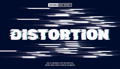 Editable 3d text style effect - Distortion text effect Template