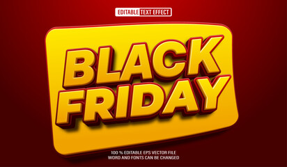 Fototapeta premium Editable 3d text style effect - Black Friday text effect Template